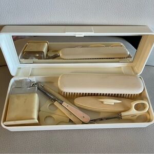 Antique French Ivory Vanity Manicure Nail Set With Case Vintage